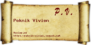 Peknik Vivien névjegykártya
